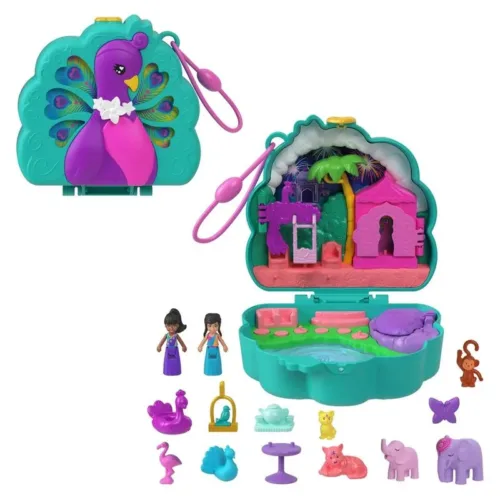 Polly Pocket estuche pavo real con 2 figuras y accesorios HWN97sFRY35 MATTEL