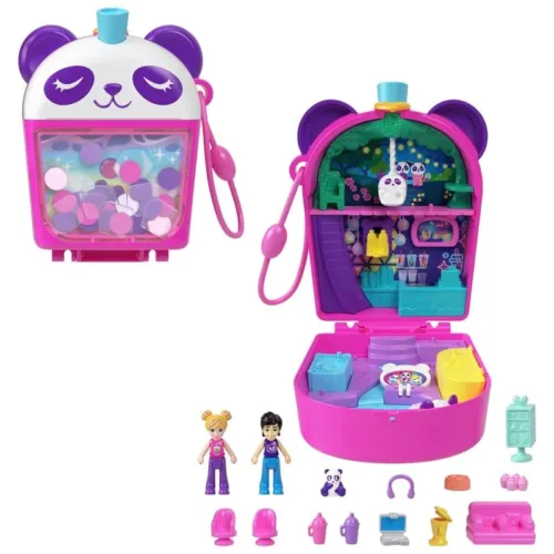 Polly Pocket estuche Panda con forma de té con figuras HWN95sFRY35 MATTEL