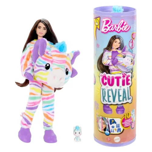 Barbie Cutie Reveal con disfraz de cebra y accesorios HRK39sHRK37 MATTEL