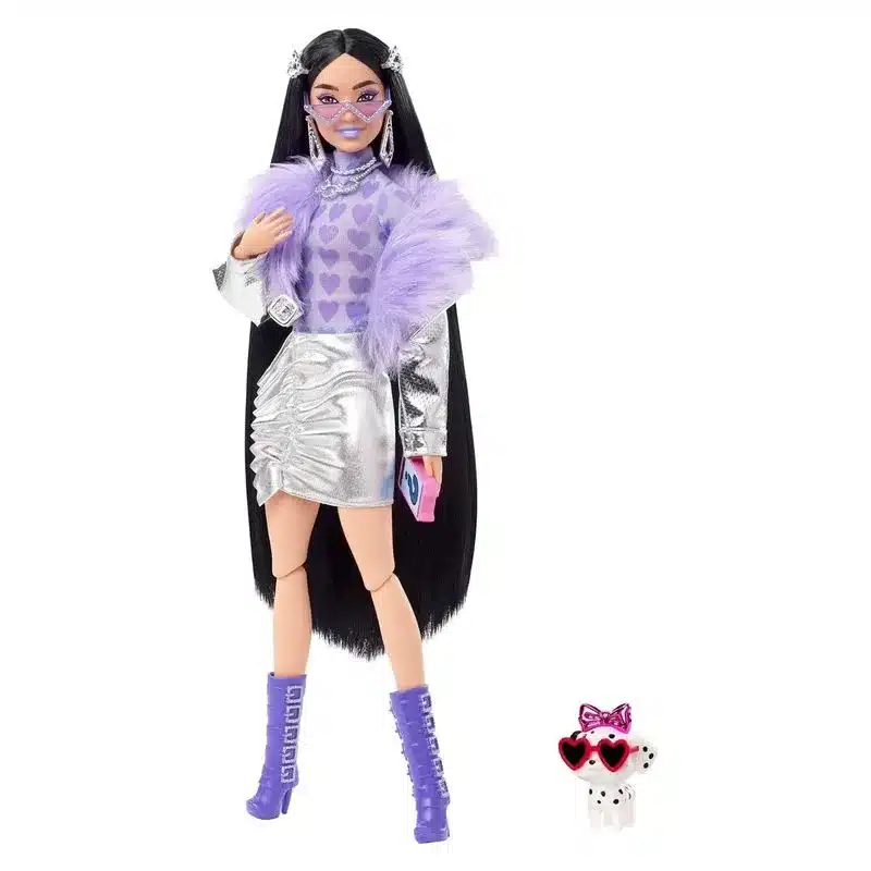 Barbie Extra Chaqueta botas moradas con accesorios y mascota HHN07 Mattel