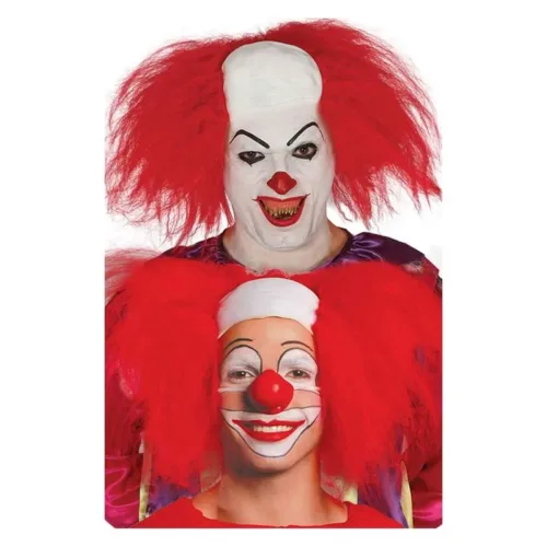 Calva de payaso con pelo roja en caja para Halloween y carnavales 4976 GUIRCA