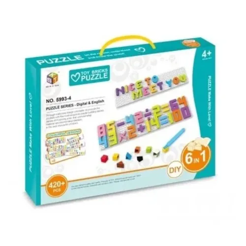 Puzzle infantil mosáicos letras y números 6en1 19-587 JUGUETOON