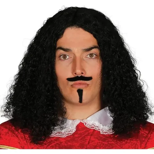 Peluca época con bigote y perilla para carnaval y halloween 4573 GUIRCA