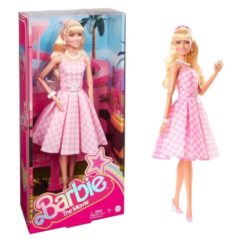Barbie Margot Robbie de la película con vestido vintage HPJ96 MATTEL