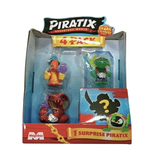 Pack de cuatro figuras Piratix Sharkt Treasure con sorpresa 1/6 36761 MAGIC
