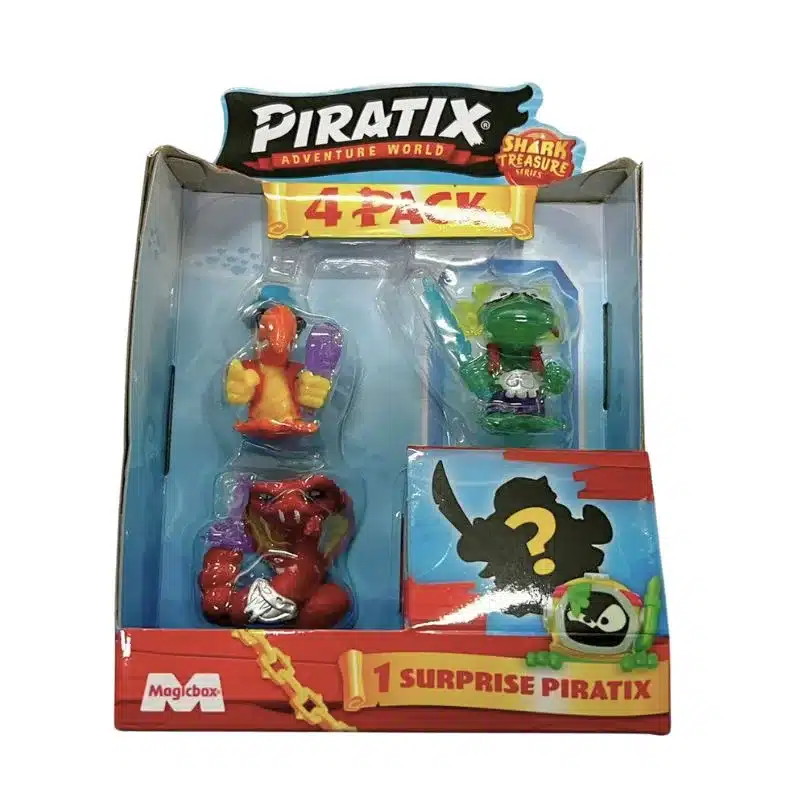 Pack de cuatro figuras Piratix Sharkt Treasure con sorpresa 1/6 36761 MAGIC