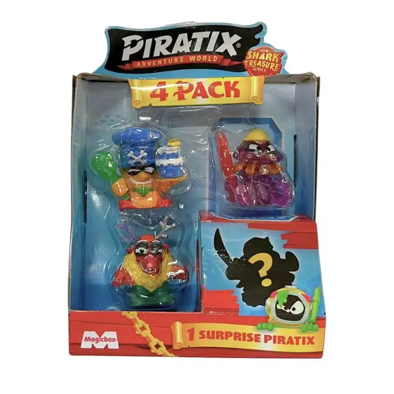 Pack de cuatro figuras Piratix Sharkt Treasure con sorpresa 2/6 36785 MAGIC