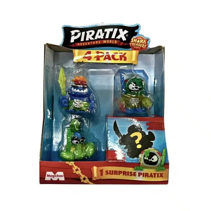 Pack de cuatro figuras Piratix Sharkt Treasure con sorpresa 4/6 36822 MAGIC