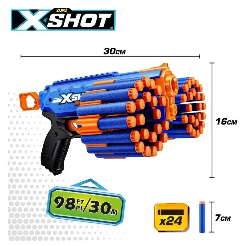 X-Shot pistola insanity manic blaster con 24 dardos 47145 ZURU - Imagen 2