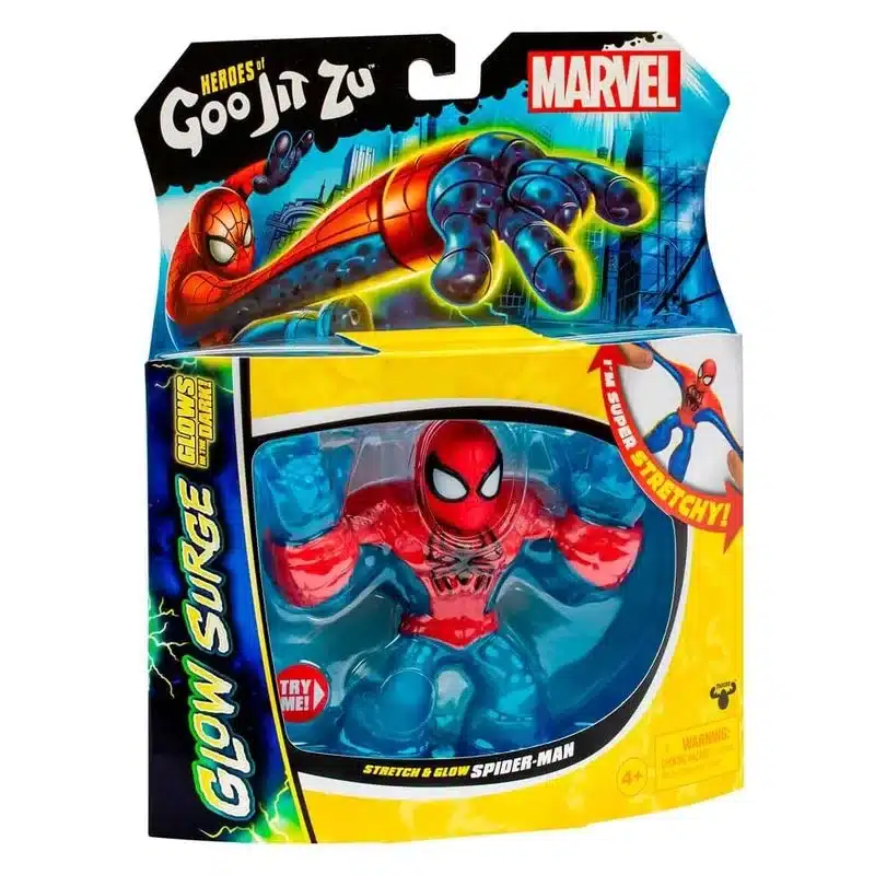 Heroes of Goo Jit Zu Spiderman Glow Surge Figura Marvel CO42713 BANDAI - Imagen 2