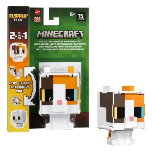 Figura Minecraft Gato britanico intercambiable 2 en 1 HTL45sHTL43 MATTEL