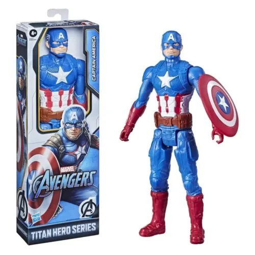Figura Capitán América 30cm Titan Hero Series caja celeste E7877 HASBRO