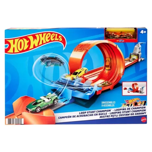 Pista Hot Wheels lanzador looping incluye vehículo modelo surtido GTV13