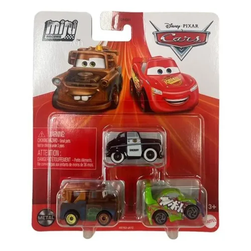 Cars Pack 3 Coches Mini Racers Sherif-Mate-Wingo HXY63sGKG01 MATTEL