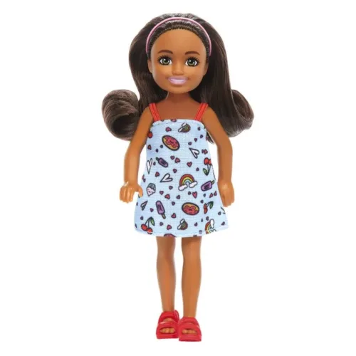 Barbie Chelsea mini muñeca niña morena con pasada HXM97 MATTEL