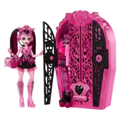 Muñeca Monster High Skulltimate Secrets Draculaura con armario HXH84 MATTEL