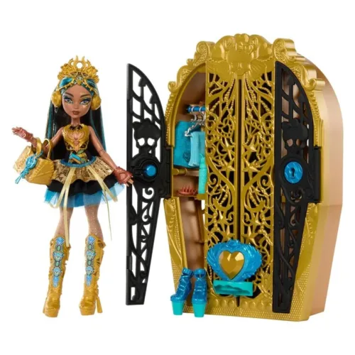 Muñeca Monster High Skulltimate Secrets Cleo de Nile con armario HXH86 MATTEL