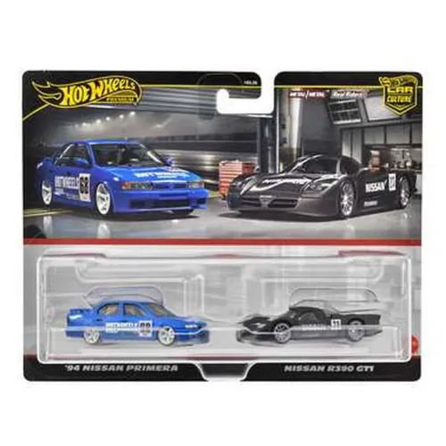 Pack dos coches Hot Wheels 94 Nissan Primera y Nissan R390 CT HRR74 Mattel