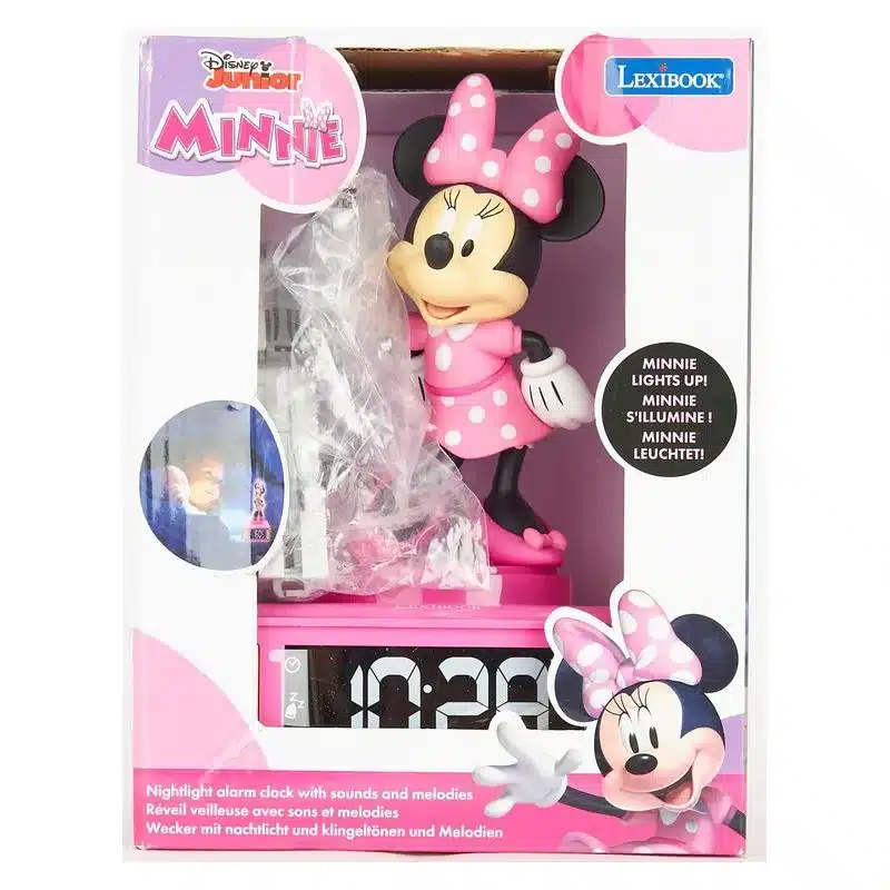 Despertador con luz led Minnie Mouse retroiluminado rosa RL800MN LEXIBOOK - Imagen 3