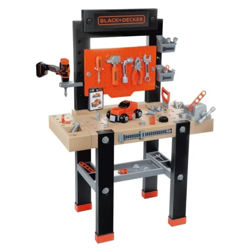 Banco trabajo Black & Decker 92 accesorios taladro mecánico 7600360727 SMOBY