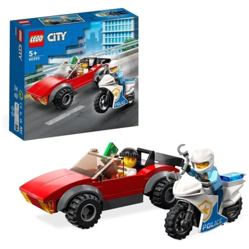 LEGO 60392 City Moto de policía y coche a la fuga figuras incluidas