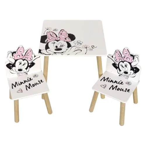 Mesa Infantil Minnie Mouse con Sillas de Madera WD13678 ARDITEX