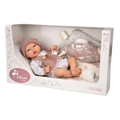Muñeca Reborn Sandra con Mantita Rosa 40 cm 98160 ARIAS