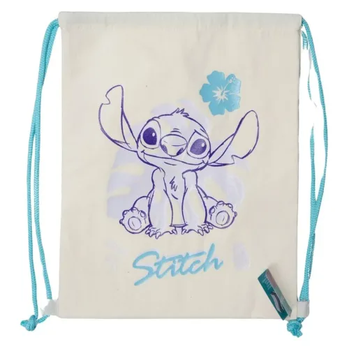 Bolsa de Saco Disney Stitch con Cuerdas Color Azul 75855 STOR