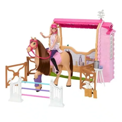 Muñeca Barbie con su caballo y establo más accesorios HXJ44 MATTEL
