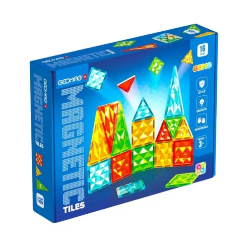 Juego de construcción Geomag Magnetic Tiles Gems 16 4100 TOY PARTNER