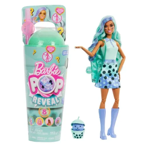 Muñeca Barbie POP Reveal con el pelo verde vaso de té HTJ21