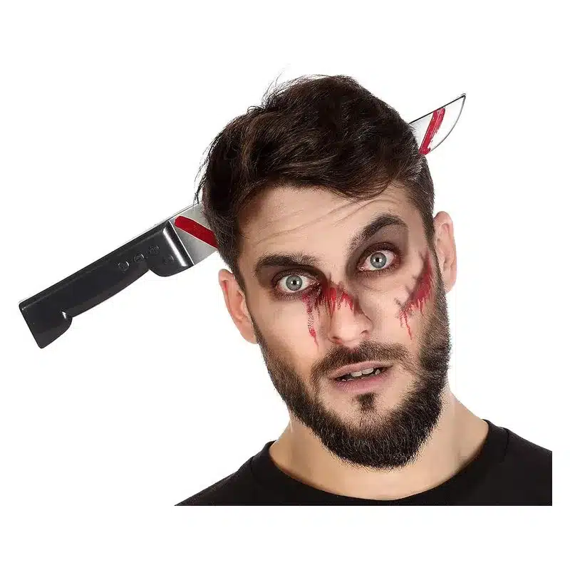 Diadema cuchillo atravesado cabeza Halloween de 33x15 cm 57513 ATOSA