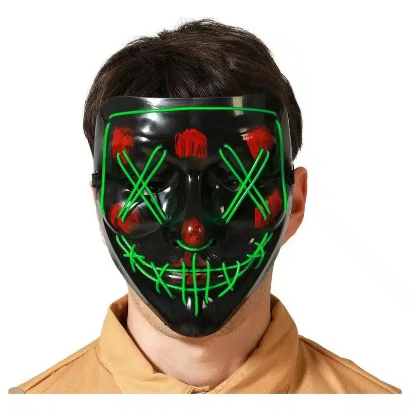 Máscara Halloween con Luz Led Verde 74707 ATOSA