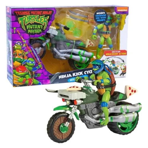Figura acción Leonardo con la Ninja Kick Action Tortugas Ninja Mutant Mayhem