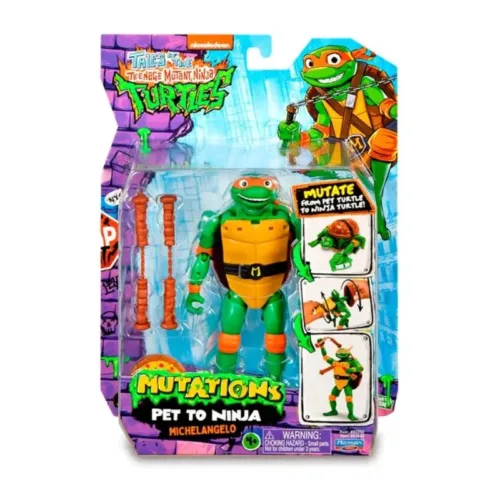 Figura acción TMTN Michelangelo Deluxe con Nunchakus sonido Famosa TU838000