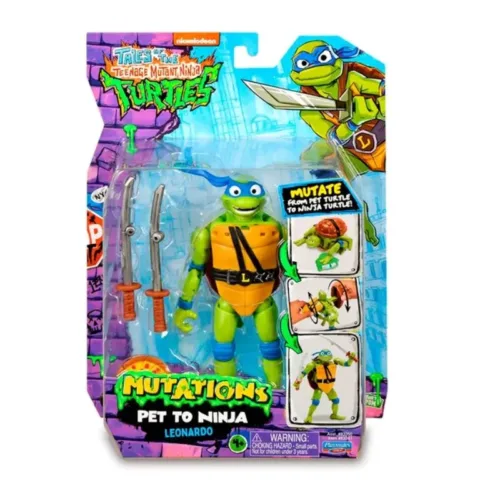 Figura acción TMTN Leonardo Deluxe con katanas sonido Famosa TU838000