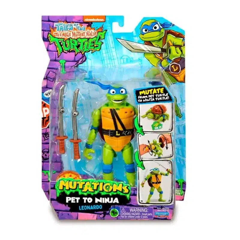 Figura acción TMTN Leonardo Deluxe con katanas sonido Famosa TU838000