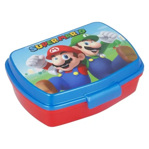 Fiambrera rectangular Super Mario y Luigi roja y azul 21474 STOR