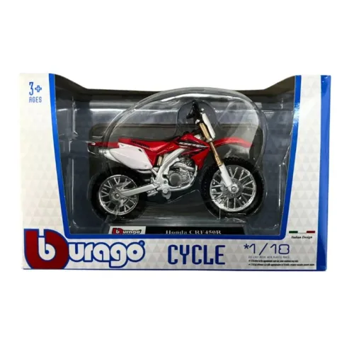 Moto de juguete Honda CRE450R escala 1-18 78047-HONDACRF450R