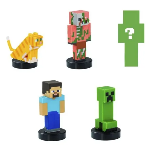 Pack 5 figuras Minecraft Steve, Car, Zombified Piglin y sorpresa 64110004 Bizak