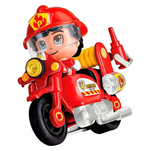 Pinypon Action moto de bombero con figura incluida 700014783 FAMOSA