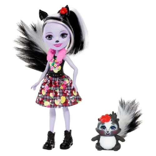 Muñeca articulada Enchantimals Sage Skunk con mascota Caper FXM72 Mattel