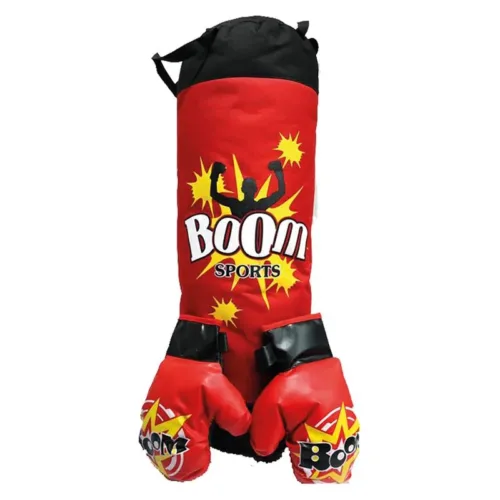Saco de Boxeo Gande Rojo Boom Sports con Guantes 81849 INNOVATOYS