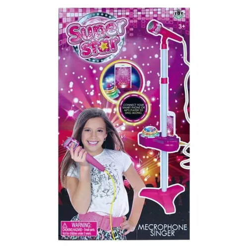 Microfono Super Star Interactivo con Pie Rosa 66139 INNOVATOYS