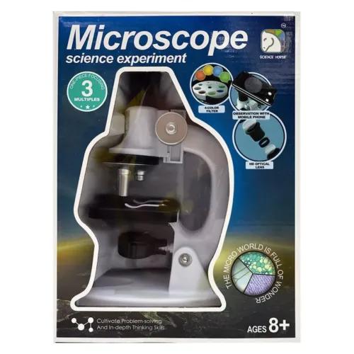 Set Microscopio Científico Blanco con 3 Enfoques SD221 INNOVATOYS