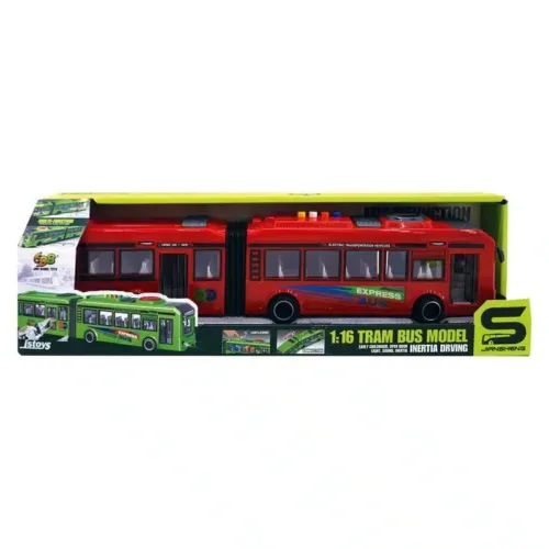 Autobús Rojo Articulado con Ruedas Giratorias JS163A INNOVATOYS