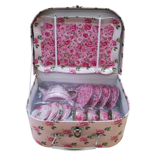 Maletín Set Té Rosa con Diseño de Flores 966-B23 INNOVATOYS