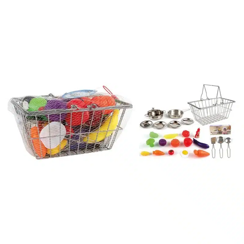 Cesta de Aluminio con 18 Piezas de Comida de Plástico 668-G6 INNOVATOYS