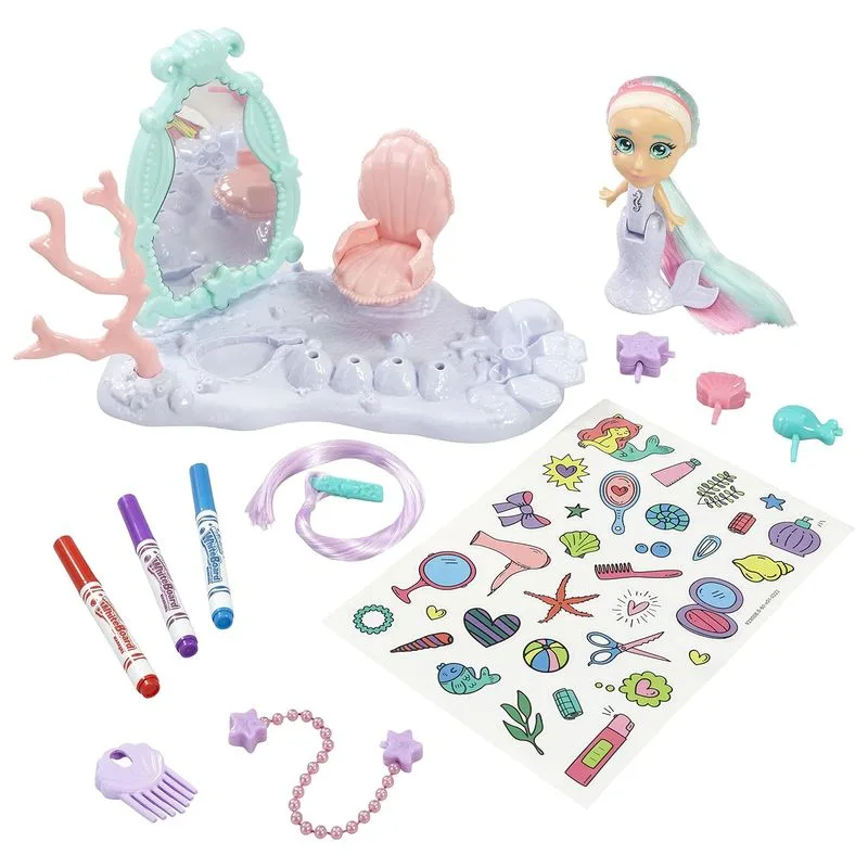 Set de peluquería Colour 'N' Style Mermaid Friends 923008 CRAYOLA - Imagen 2