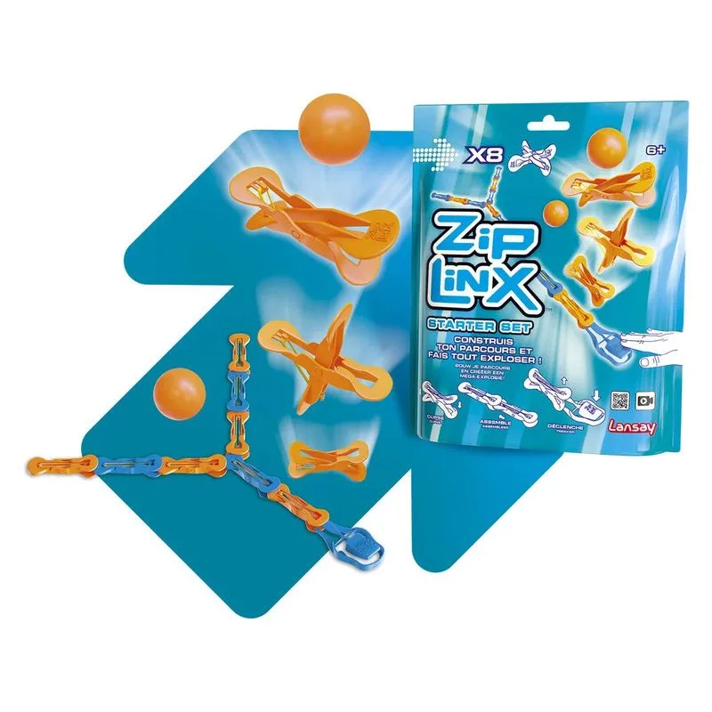 Set de juegos de construcción Zip Linx celeste 8 unidades 14100 LANSAY cabalgata